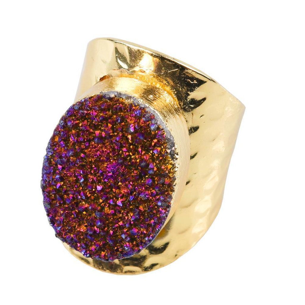 Christy Jean Boutique, Amy Druzy Statement Ring in Gold - Image 9