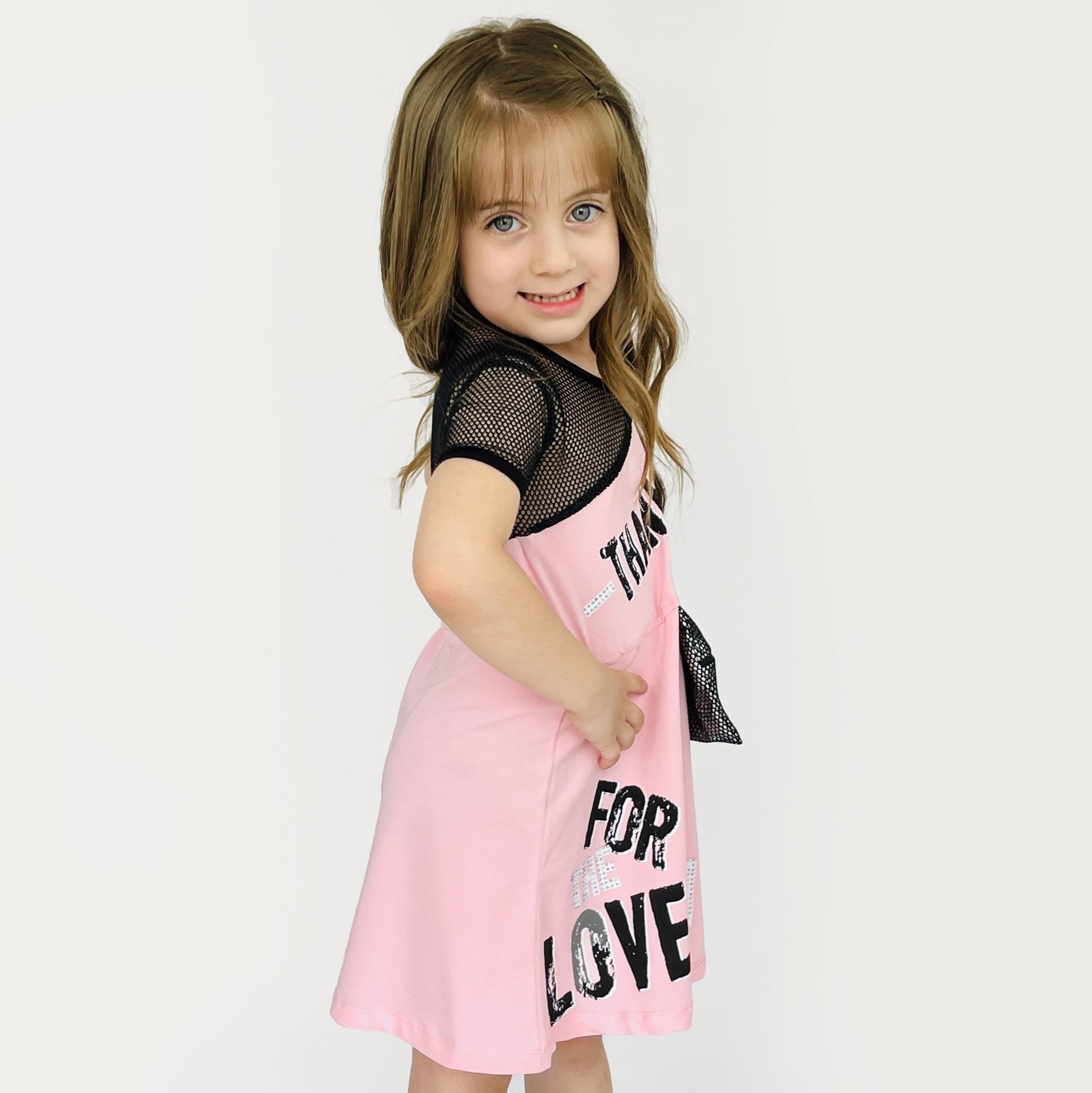 Fishnet shoulder Cotton Dress - Image 2