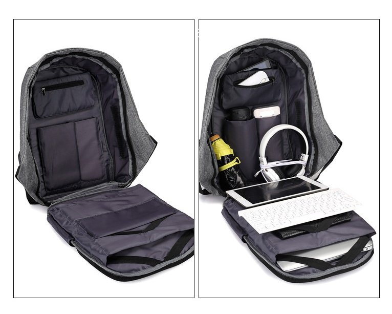 Multi-Functional Water Resistant USB Charging Computer Notebook Backpack Bag - Image 3