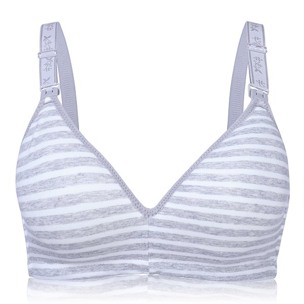 Soft Wireless Plunge Patchwork Color Nursing Bras - Image 10