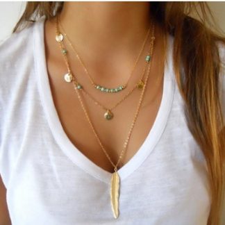 Double-layer Triangle Necklace Multi-layer Clavicle Chain