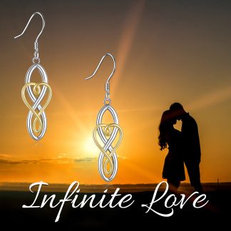 925 Sterling Silver Celtic Knot Dangle Earrings Good Luck Irish Celtic Knot Vintage Dangles for Women