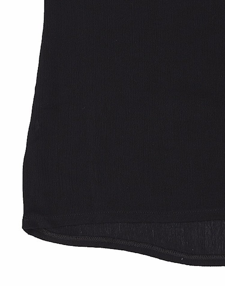 Women Blouse Long Sleeve Lace Trim Tie V-neck Shirt - Image 3