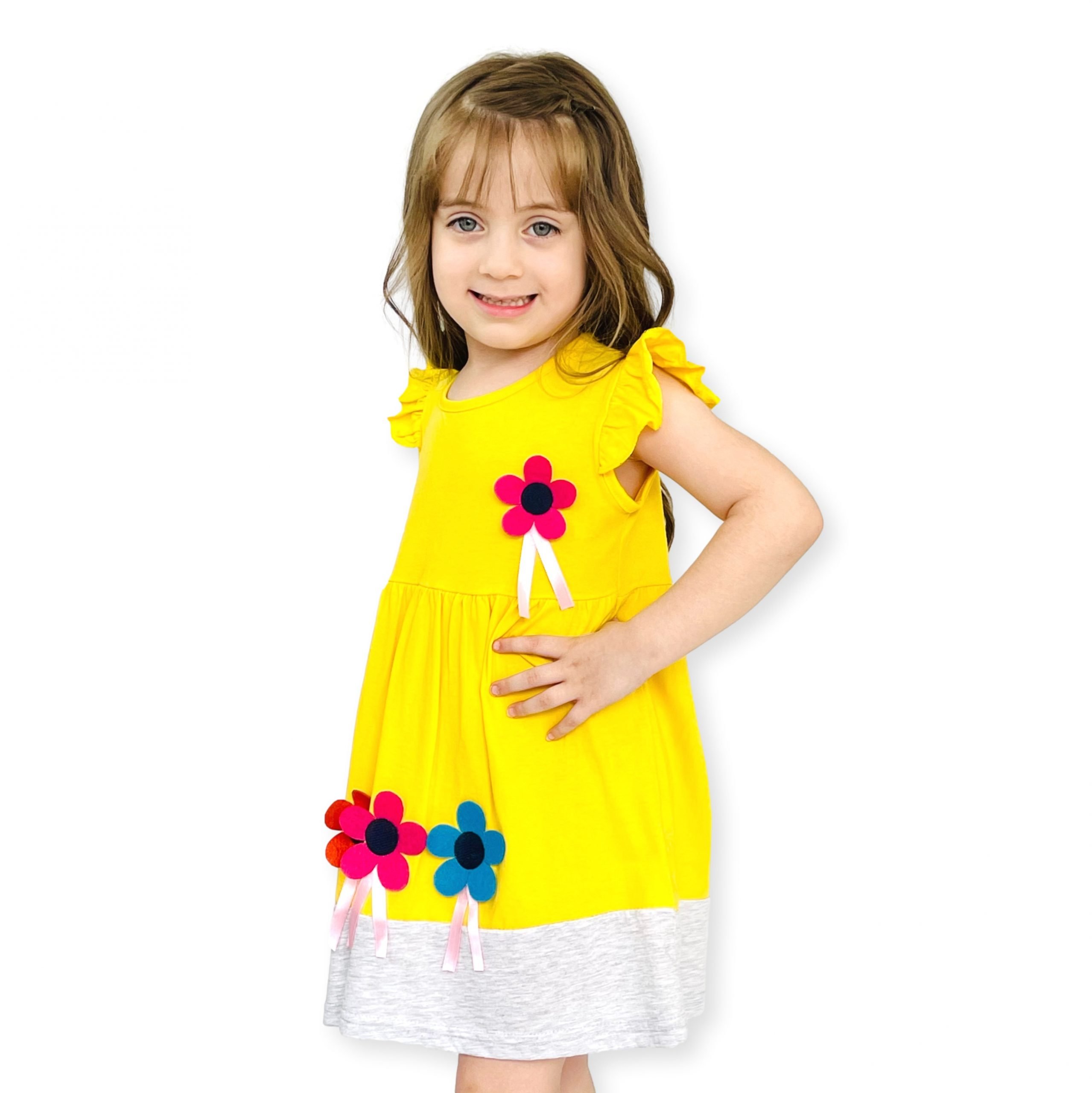 Girls Cotton Floral Dress for Summer