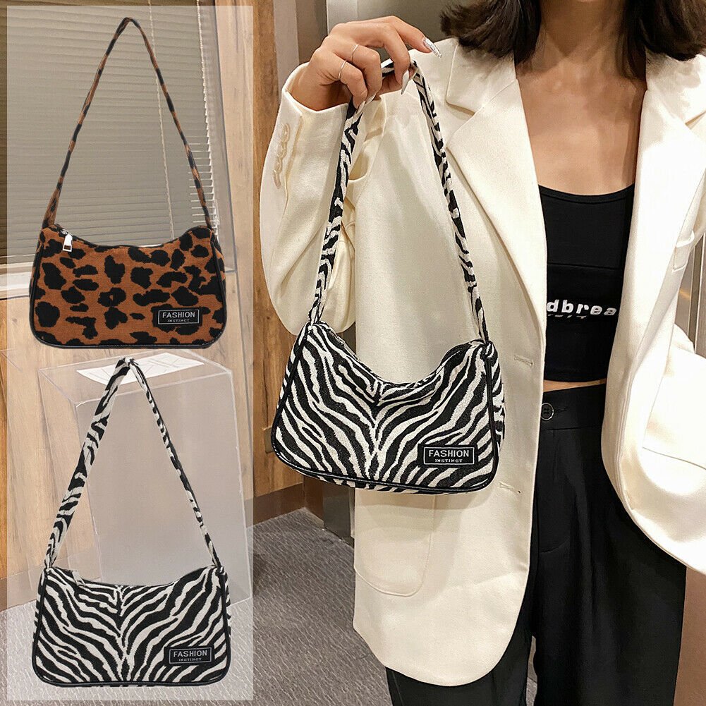 Summer Handle Bag Women Retro Handbag Oxford Cloth Zebra Shoulder Totes Underarm Vintage Top Handle Bag Female Small Bags Clutch - Image 4