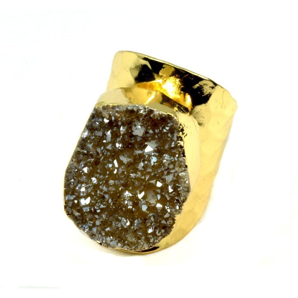 Christy Jean Boutique, Amy Druzy Statement Ring in Gold - Image 3