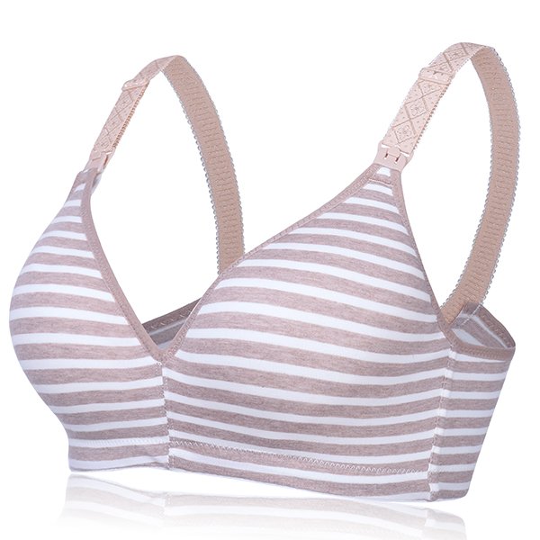 Soft Wireless Plunge Patchwork Color Nursing Bras - Image 8