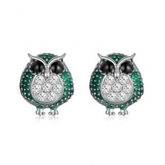 Owl Jewelry Gifts for Women Sterling Silver Girls Birds Crystal Stud Earrings