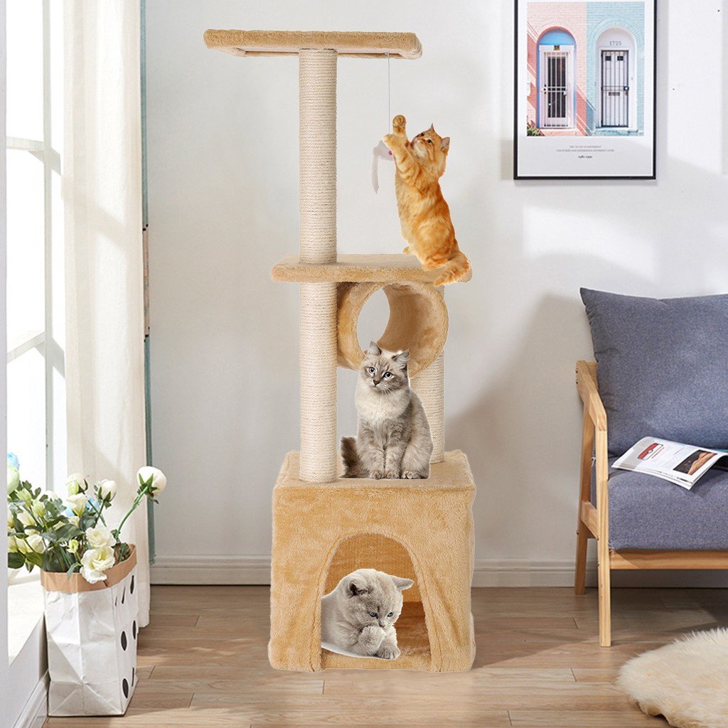 Cat Tower Kittens Pet Play House Cat Activity Tree Condo Scratching Sisal Post - Image 2