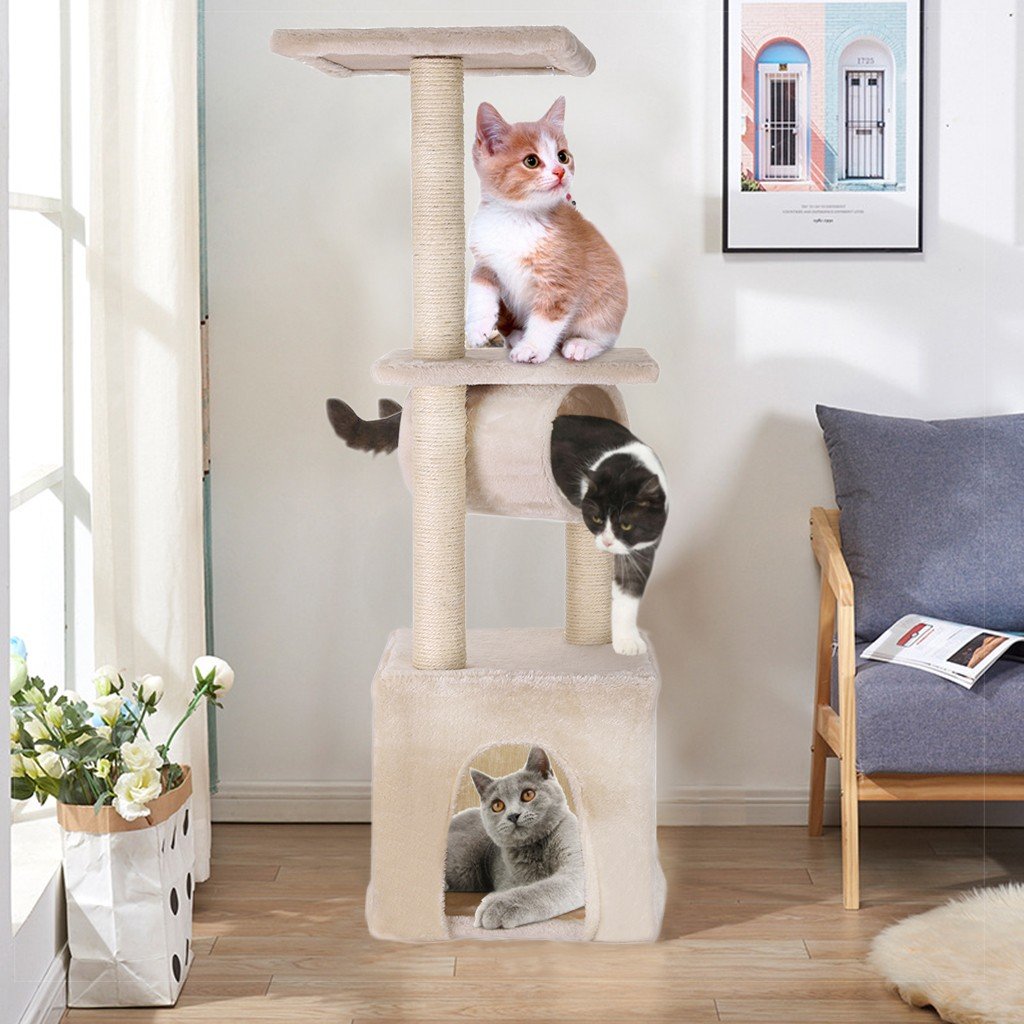Cat Tower Kittens Pet Play House Cat Activity Tree Condo Scratching Sisal Post - Image 3