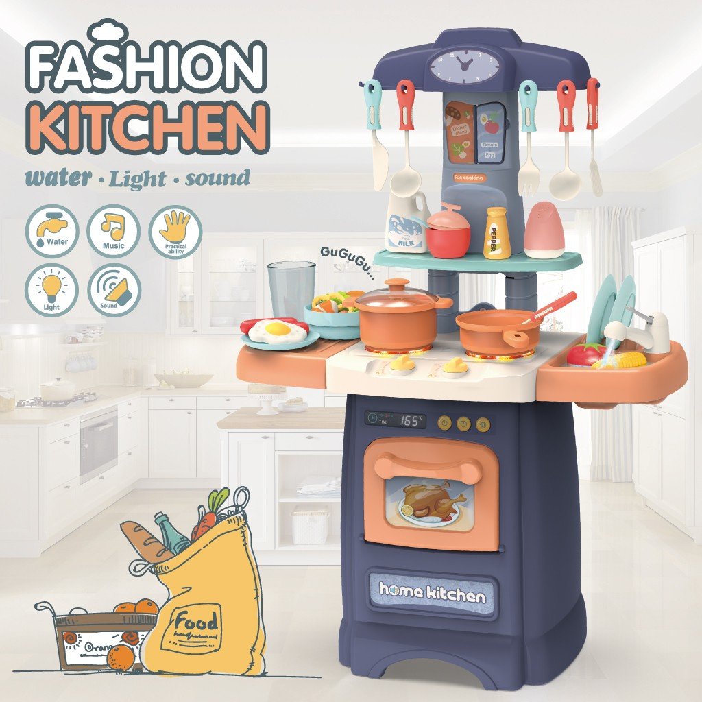 Role Play Kids Kitchen Playset With Real Cooking And Water Boiling Sounds - Image 3
