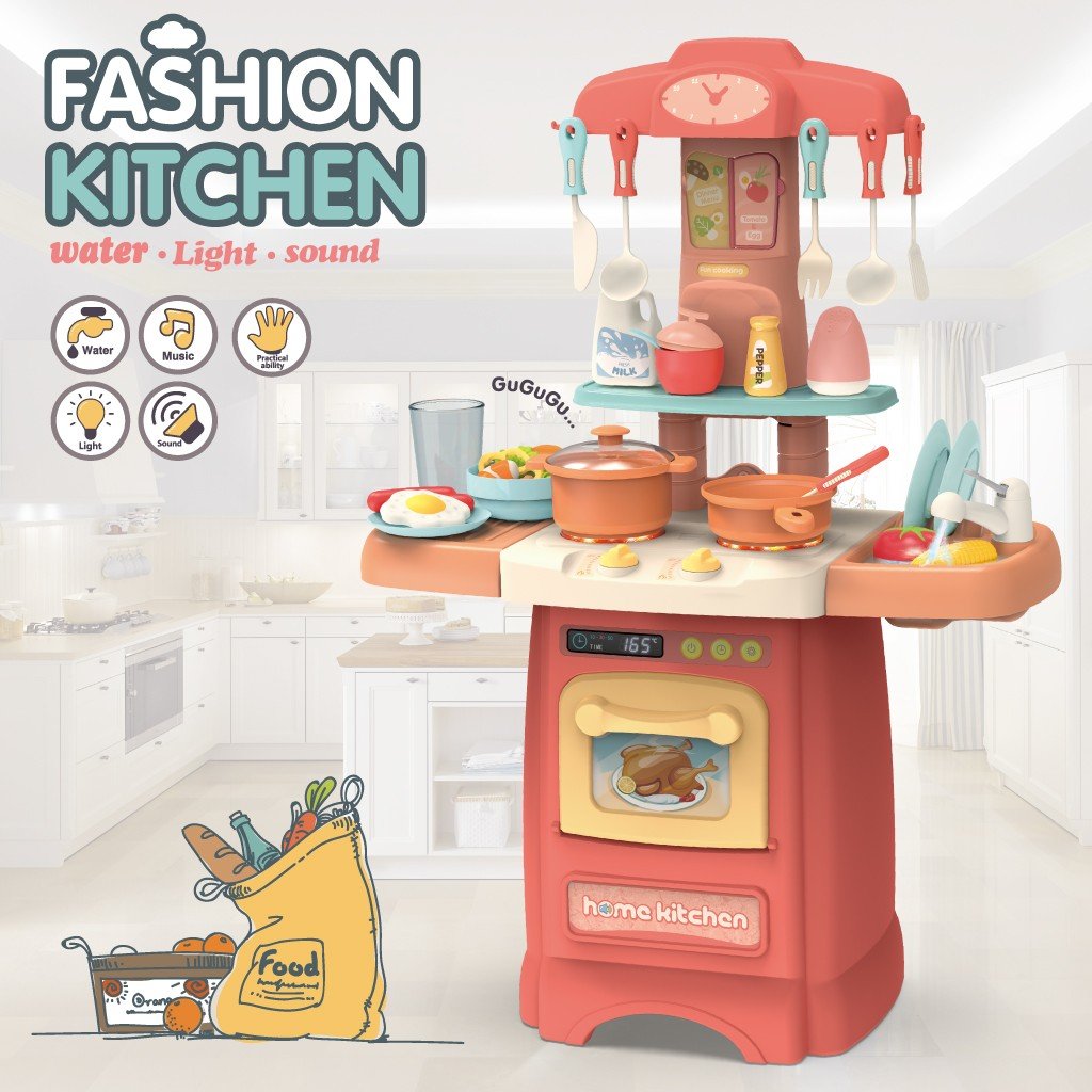 Role Play Kids Kitchen Playset With Real Cooking And Water Boiling Sounds - Image 2