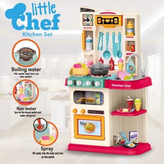 Role Play Kids Kitchen Playset With Real Cooking Spray And Water Boiling Sounds