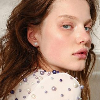 Daisy Flower Moonstone Earrings Sterling Silver Stud Jewelry for Women Hypoallergenic