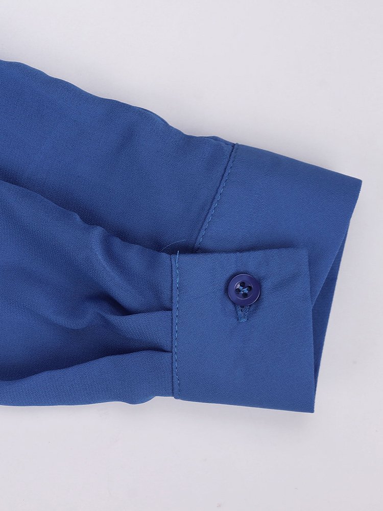 Sexy Women Long Sleeve Split Sheer Chiffon Shirt Tunic Blouse - Image 9