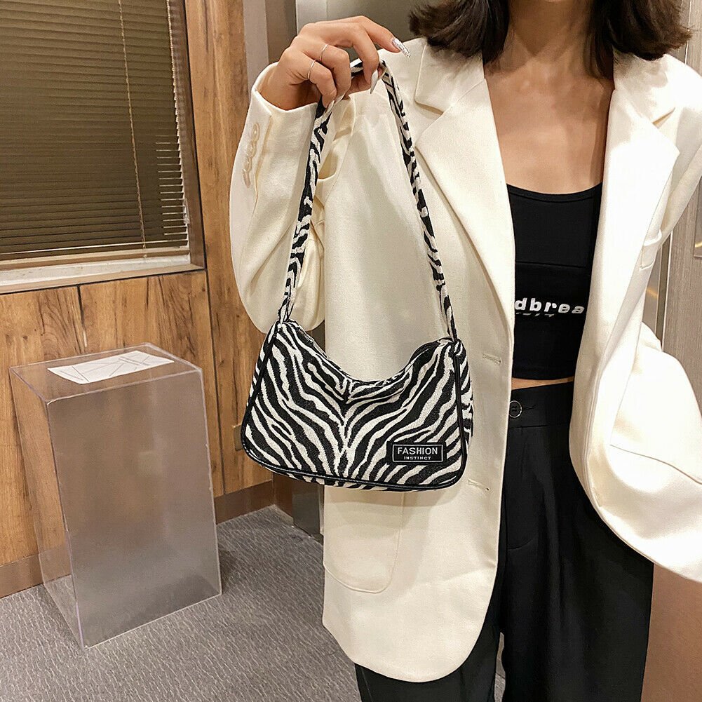 Summer Handle Bag Women Retro Handbag Oxford Cloth Zebra Shoulder Totes Underarm Vintage Top Handle Bag Female Small Bags Clutch - Image 14