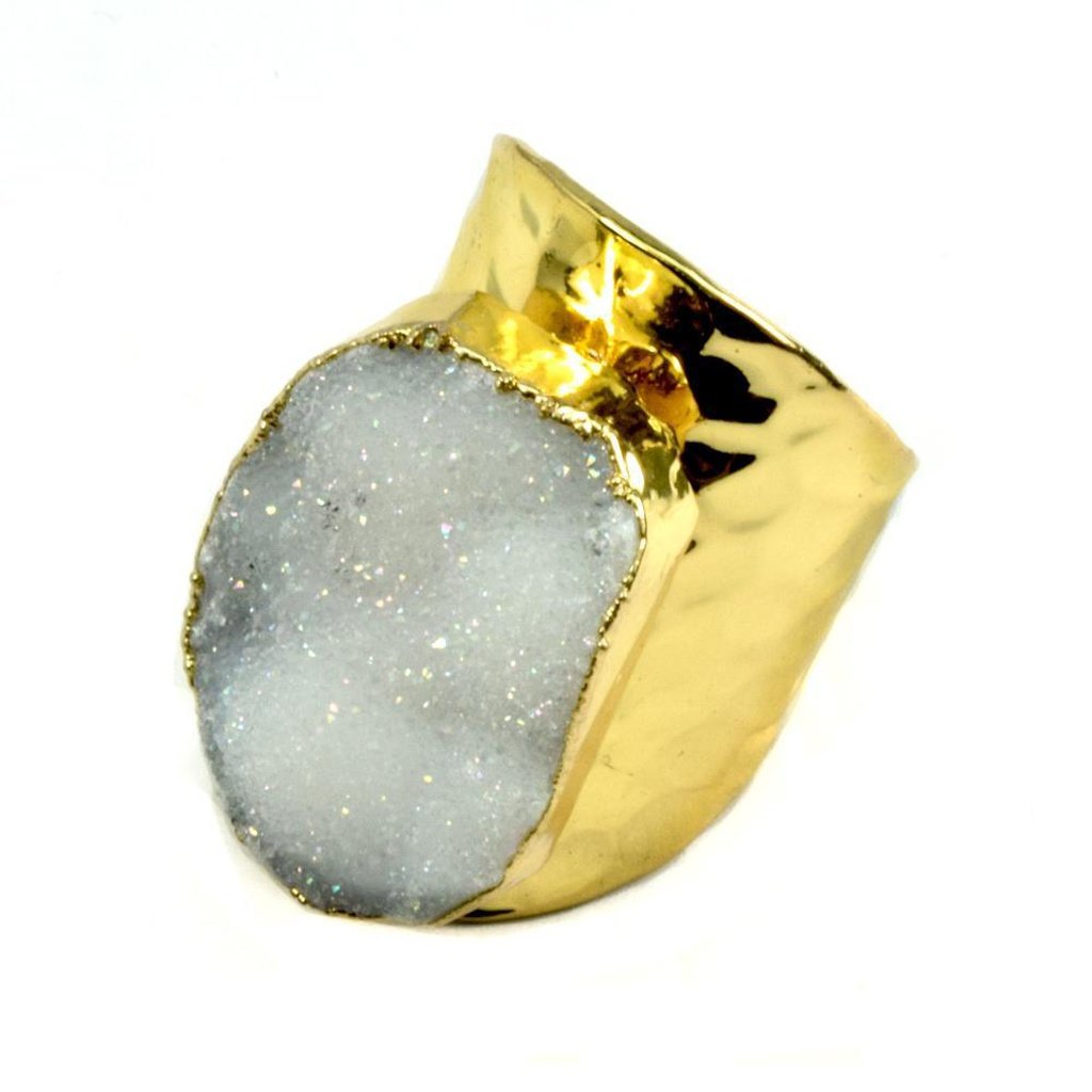 Christy Jean Boutique, Amy Druzy Statement Ring in Gold - Image 2