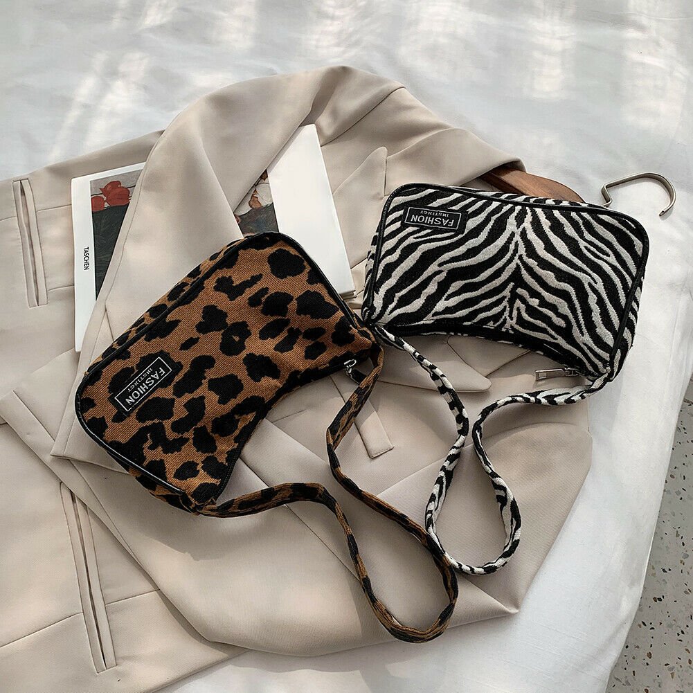 Summer Handle Bag Women Retro Handbag Oxford Cloth Zebra Shoulder Totes Underarm Vintage Top Handle Bag Female Small Bags Clutch - Image 2