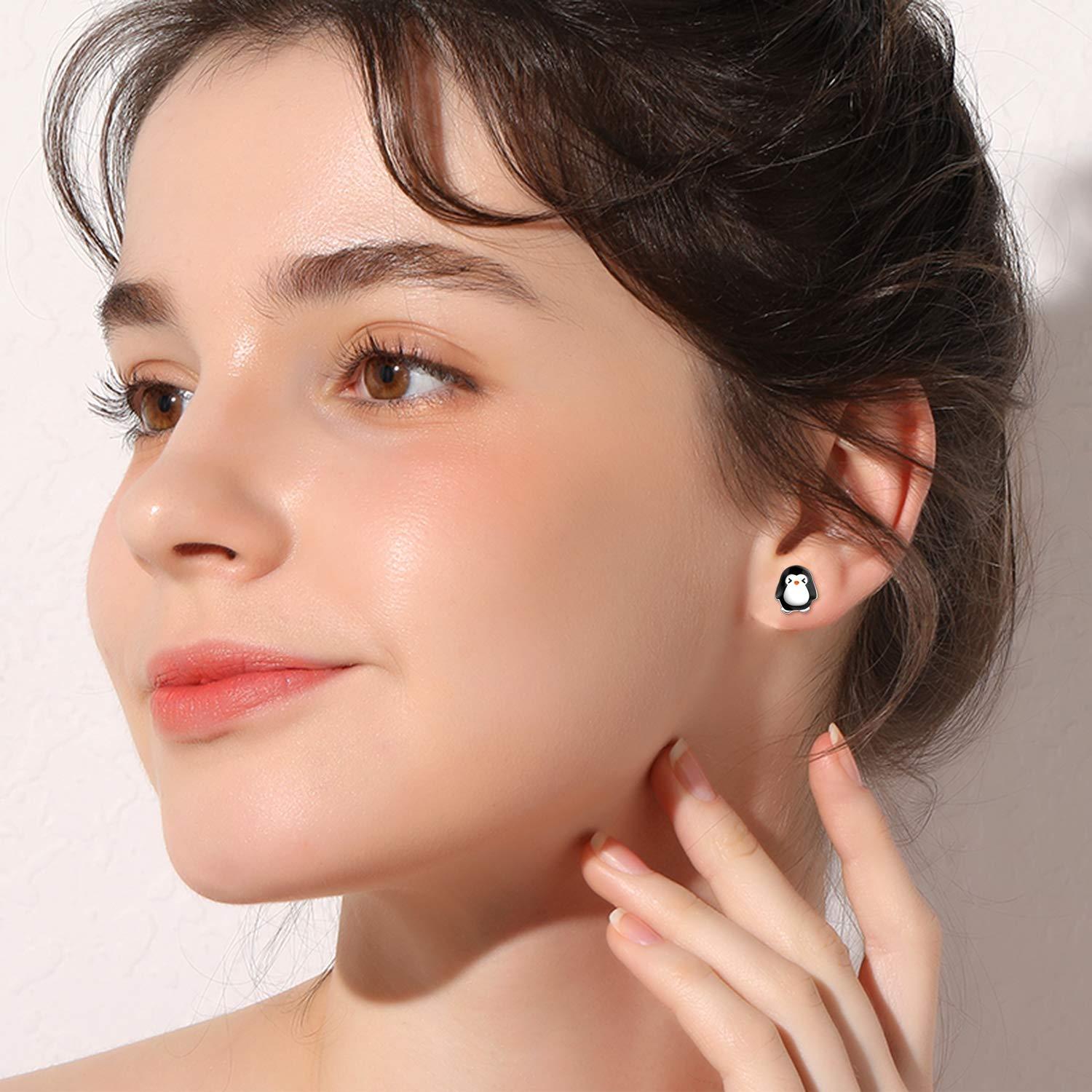 925 Sterling Silver Penguin Stud Earrings for Women - Image 5