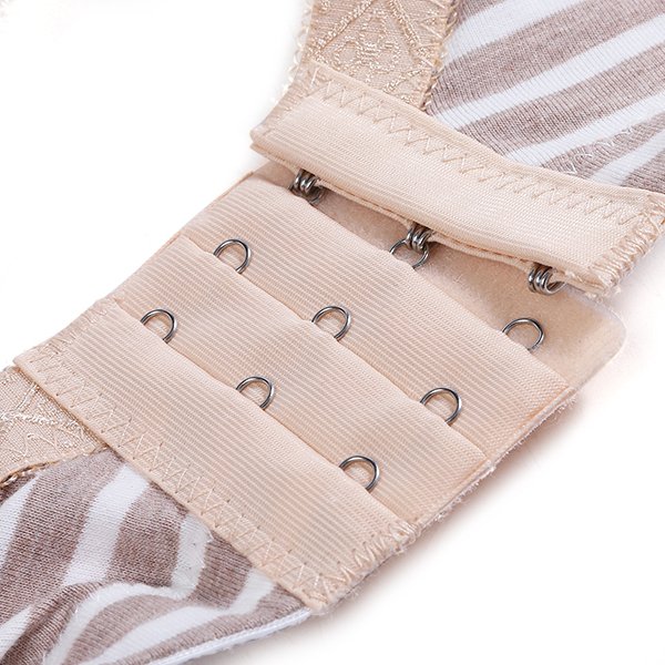 Soft Wireless Plunge Patchwork Color Nursing Bras - Image 3