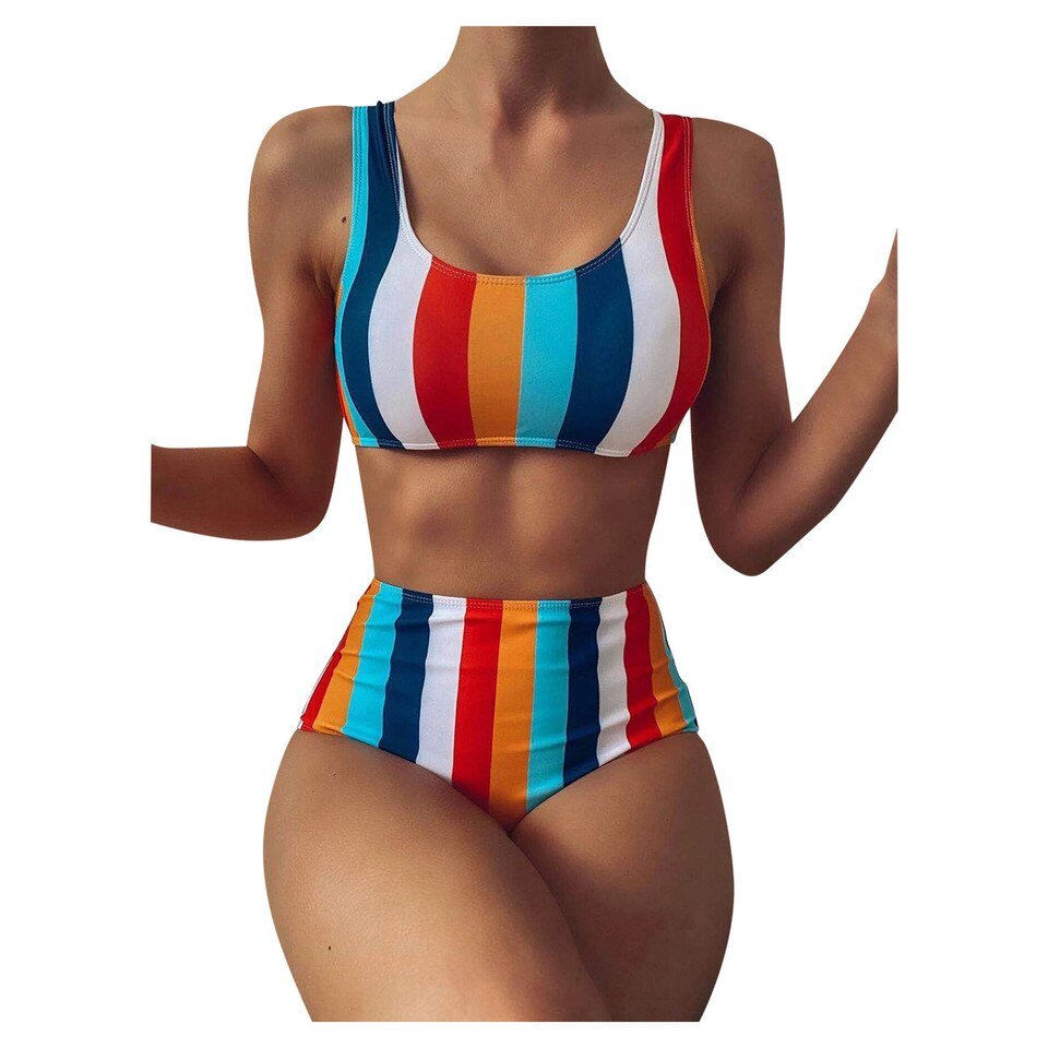 Women's Swimming Suit , Striped Push Up , Two Piece Swimsuit - Image 4