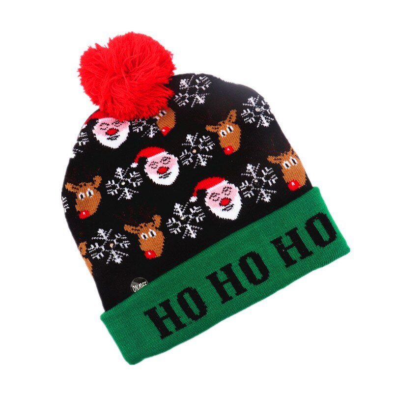 Christmas Hat Santa Claus Elk Knitted Beanie - Image 2