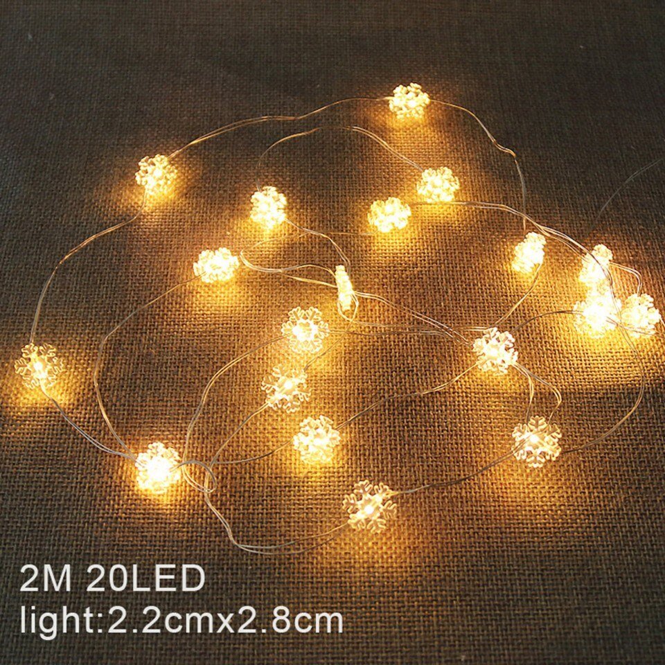 Christmas Tree Snowflake Led Garland String Light,2m 10led - Image 2
