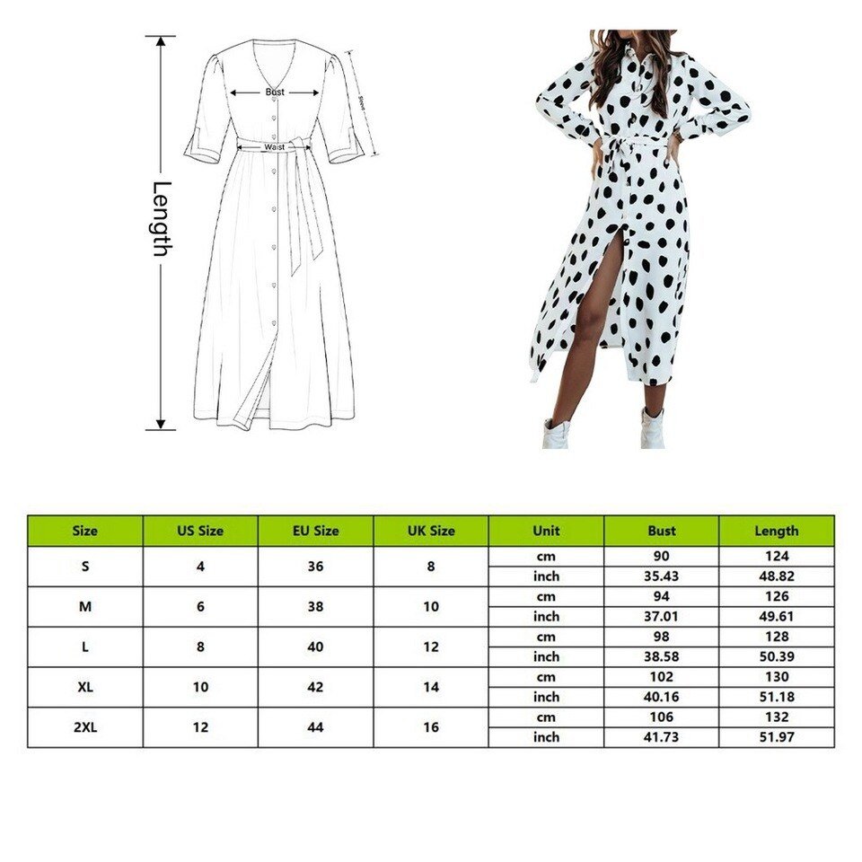 Long Dress Casual Polka Dot Print - Image 2