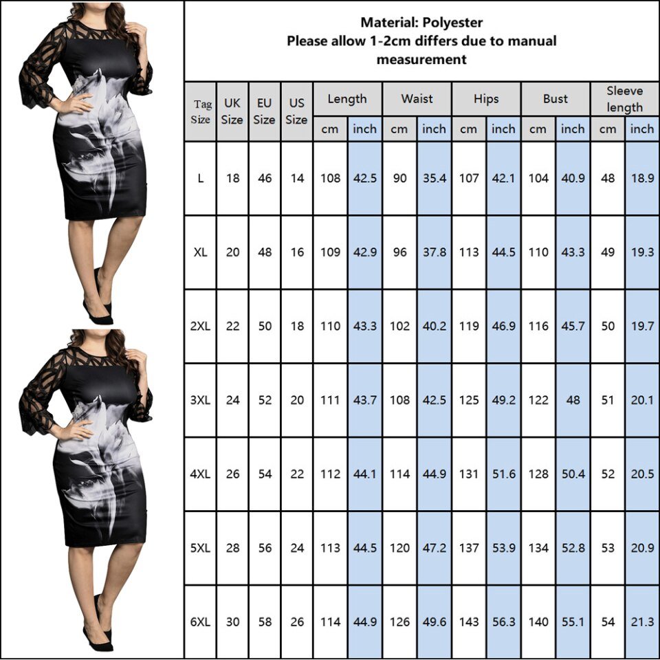 Elegant Dress Women Floral Print Mesh Patchwork 3/4 Sleeve Bodycon Streetwear - Image 5