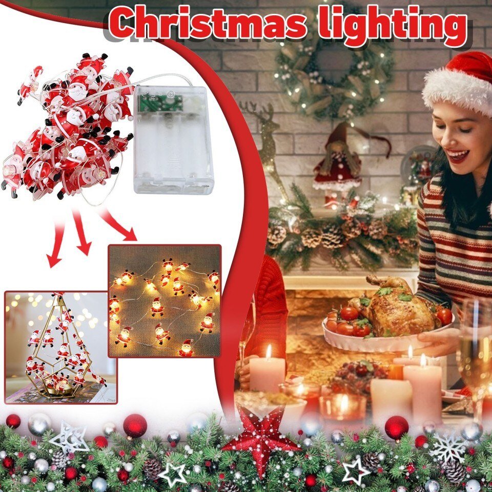 Christmas Tree Snowflake Led Garland String Light,2m 10led - Image 8