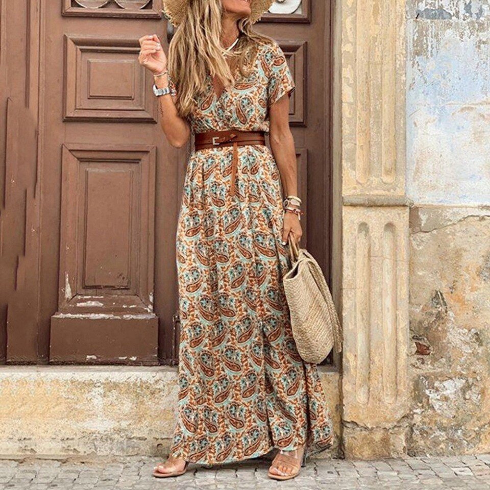 Long Dress Summer V-neck - Image 16