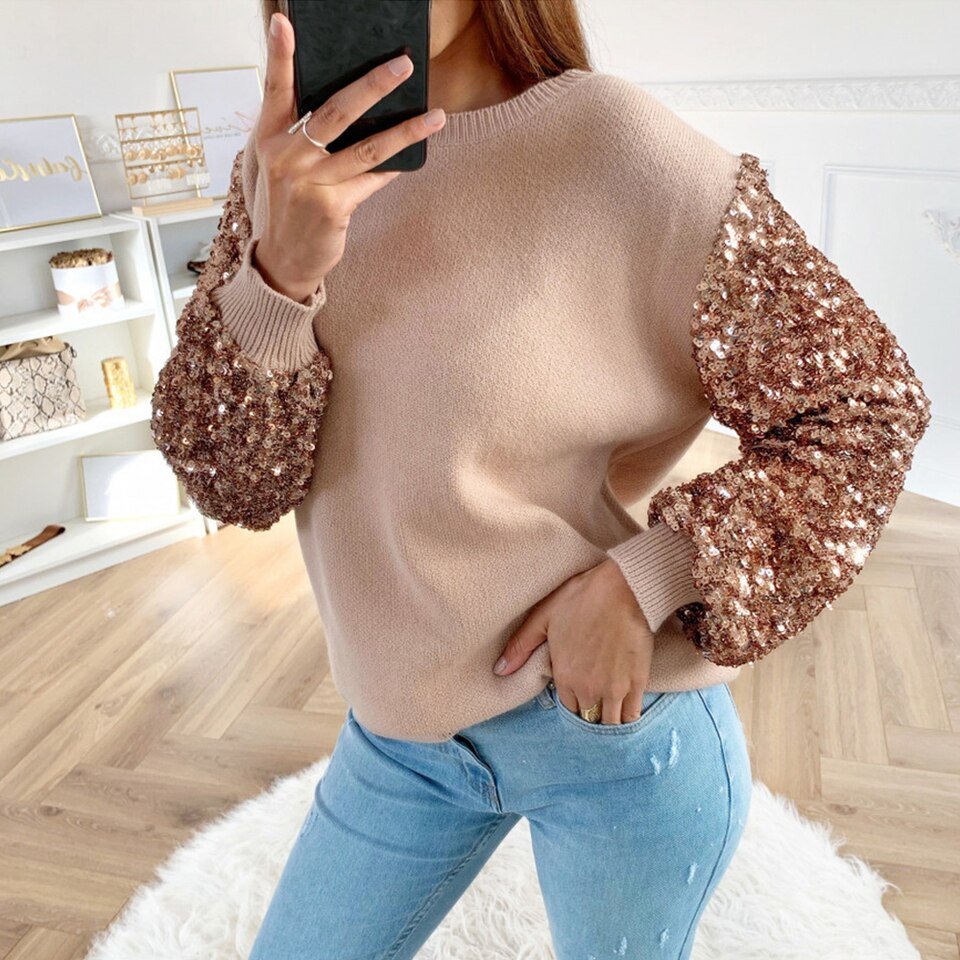 Sweater Top Lantern Long Sleeve - Image 7