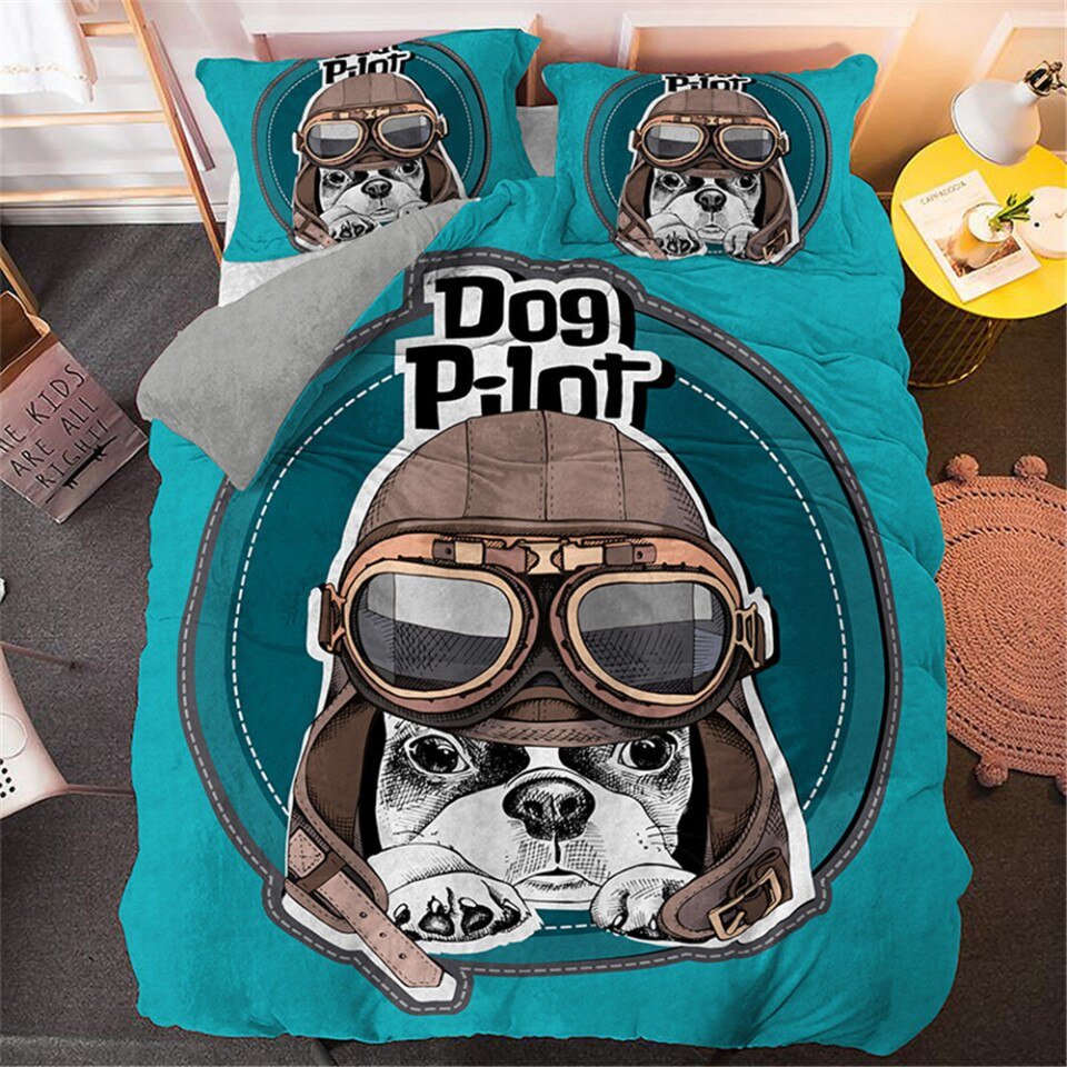 Cartoon Pug Dog Duvet Cover Set , Luxury Bedding Sets - Image 4
