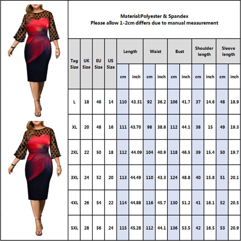Elegant Dress Women Floral Print Mesh Patchwork 3/4 Sleeve Bodycon Streetwear - Image 13