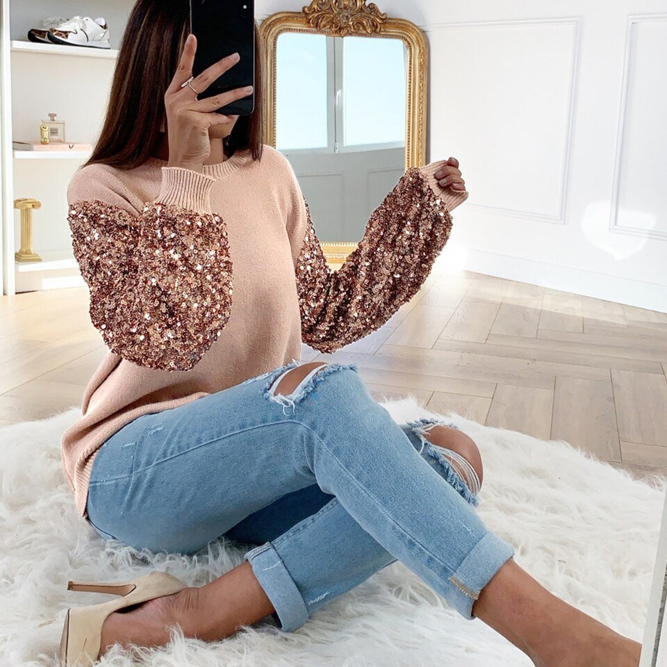 Sweater Top Lantern Long Sleeve - Image 6