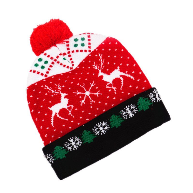 Christmas Hat Santa Claus Elk Knitted Beanie - Image 17