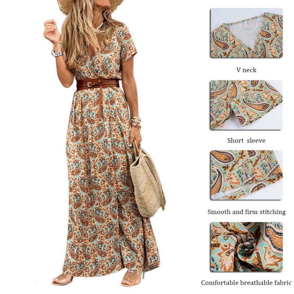 Long Dress Summer V-neck - Image 21