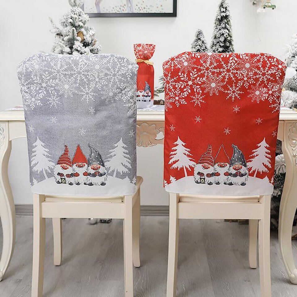 Christmas Chair Covers Santa Claus Hat Christmas - Image 6