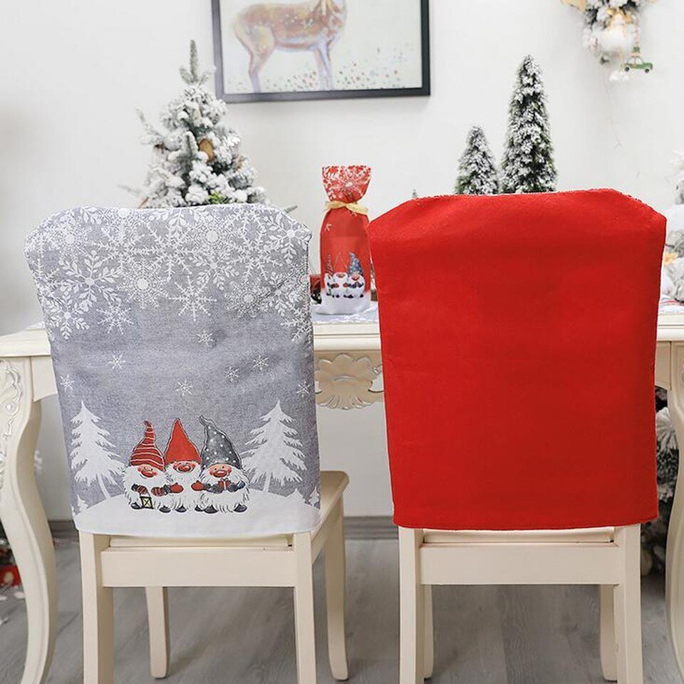 Christmas Chair Covers Santa Claus Hat Christmas - Image 5