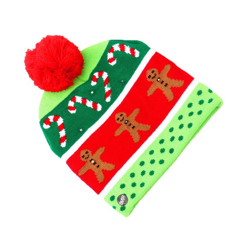 Christmas Hat Santa Claus Elk Knitted Beanie - Image 12