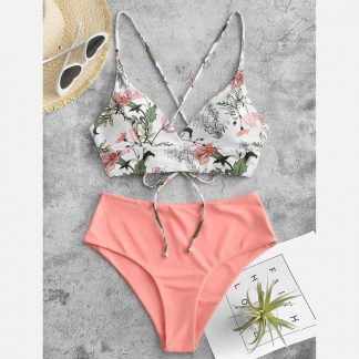 Beachwear Swimsuit , Two Piece Flower Print Bikini
