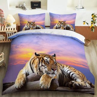 Beding Set Pillowcase Duvet Cover , 3D Print Jungle Wild Animals  Lion and Tiger