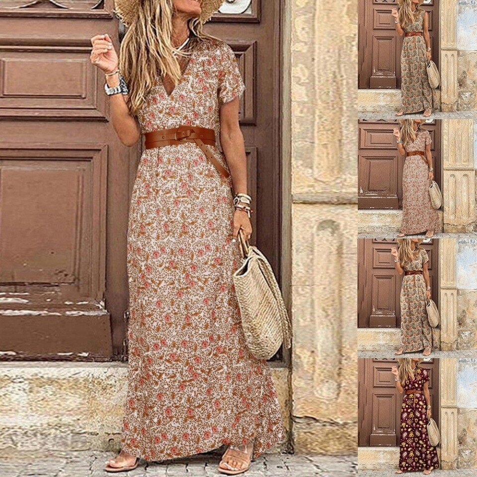 Long Dress Summer V-neck - Image 2