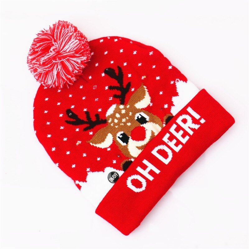 Christmas Hat Santa Claus Elk Knitted Beanie - Image 15