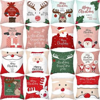 Cushion Cover Santa Claus Elk Decoration For Christmas