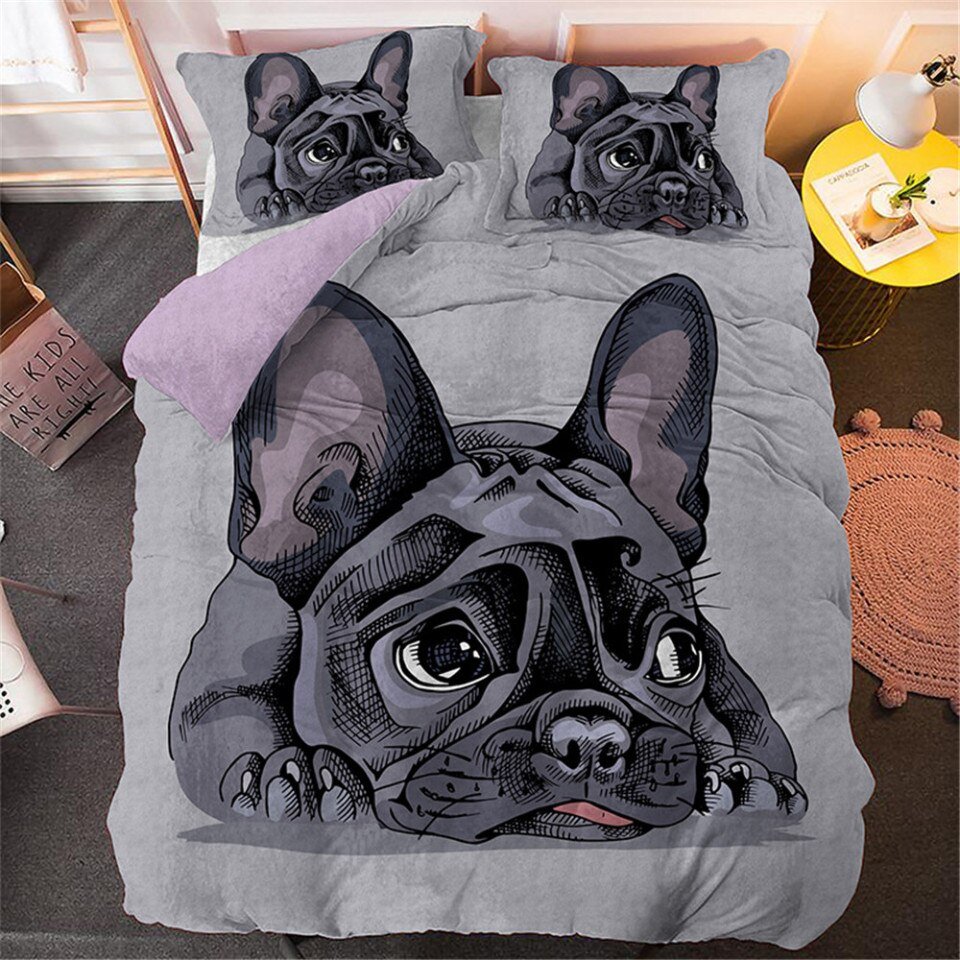 Cartoon Pug Dog Duvet Cover Set , Luxury Bedding Sets - Image 6