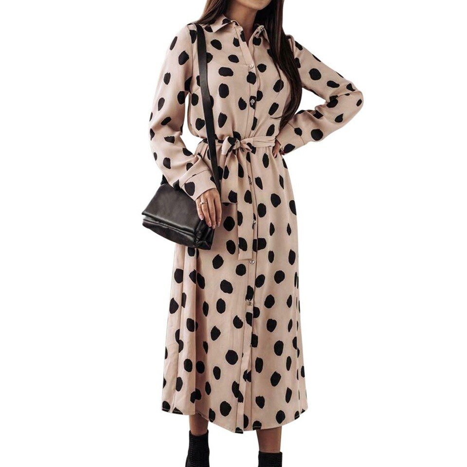 Long Dress Casual Polka Dot Print - Image 6