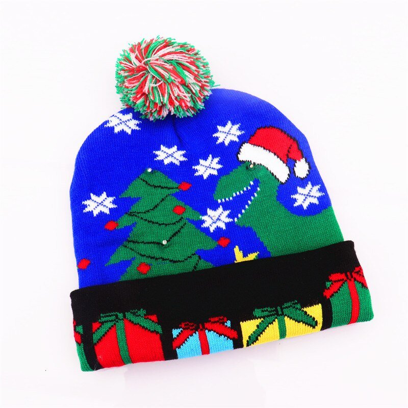Christmas Hat Santa Claus Elk Knitted Beanie - Image 16
