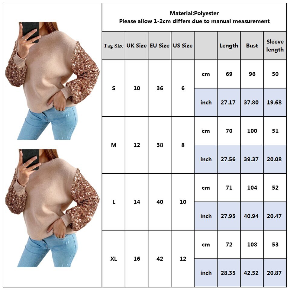 Sweater Top Lantern Long Sleeve - Image 11