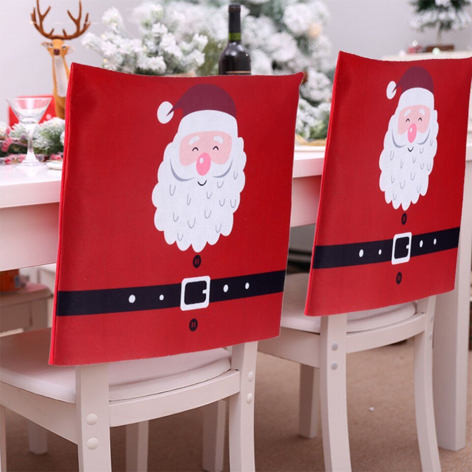 Christmas Chair Cover Classic Santa Claus ,4 pcs